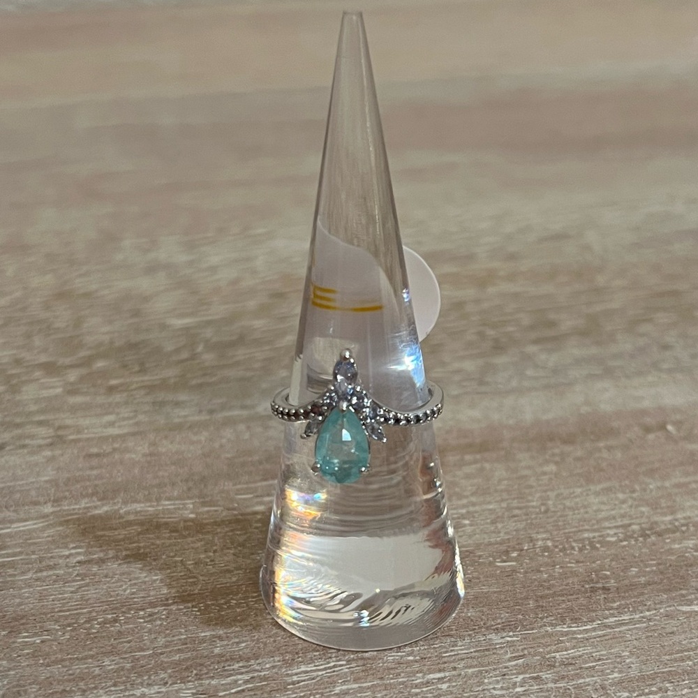 NEW! Aquamarine & Genuine Quartz Ring